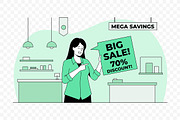 Retail Big Sale 70% Off Vector, a Person Illustration by Partikusi Design (Thumbnail 3 of 3)