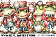 Whimsical Easter Frogs Clipart, a Seasonal Illustration by HueNestify (Thumbnail 1 of 3)