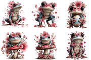 Whimsical Spring Frog Clipart, an Illustration by CraftArtStudio (Thumbnail 5 of 6)