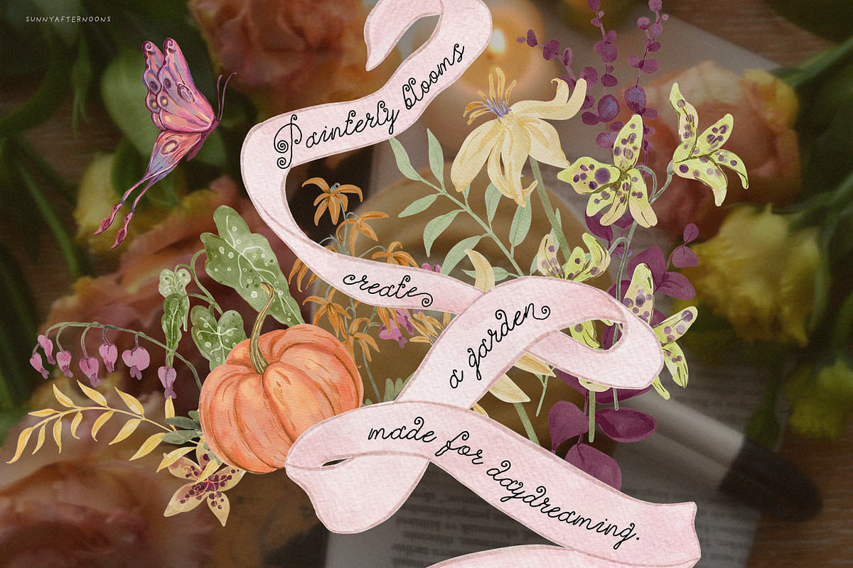Autumn Whimsy Handpainted Florals, a Seasonal Illustration by SunnyAfternoons (Photo 6 of 23)