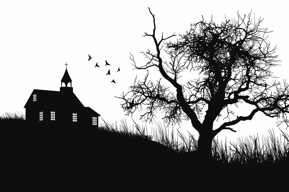Farmhouse scene silhouette vector, an Illustration by Amazin_art (Photo 11 of 13)