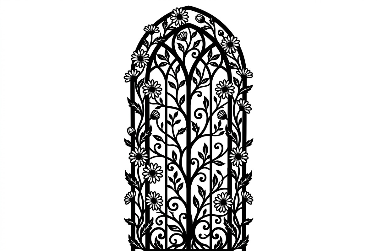 50 Floral French Window Ornament, a Decorative Illustration by Amazin_art (Photo 31 of 35)