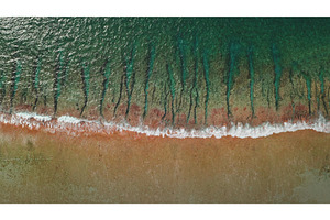 Aerial view of serene coastline with, a Nature Photo by Goinyk