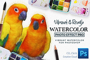 Vibrant Watercolor Photo Effect Kit, a Plug-in Add-On by Drifter Studio PrintShop (Thumbnail 1 of 9)