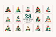 Brushstroke Christmas Tree Clipart, a Seasonal Illustration by Bijou Bay (Thumbnail 3 of 3)