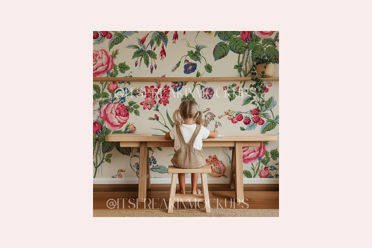Kids Room Wallpaper Mockup PSD, a Household Mockup by ItsFreakinMockups (Photo 3 of 4)