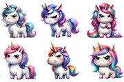 Watercolor Funny Grumpy Unicorn PNG, an Illustration by CraftArtStudio (Thumbnail 2 of 5)