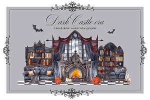 Dark Castle era. Watercolor graphic