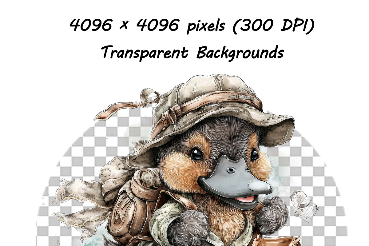 Whimsical Baby Animal Watercolor png, an Illustration by one-touch (Photo 14 of 18)