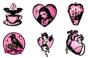 Vintage Goth Valentine Gothic Clip A, an Illustration by designcity5 (Thumbnail 2 of 5)