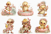 Summer Funny Chick Clipart, an Illustration by Craft Nest (Thumbnail 3 of 12)