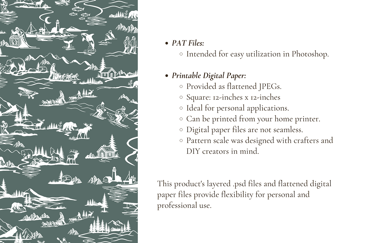 Alaska Illustrated Pattern, a Pattern Graphic by Hughes Studio (Photo 8 of 9)