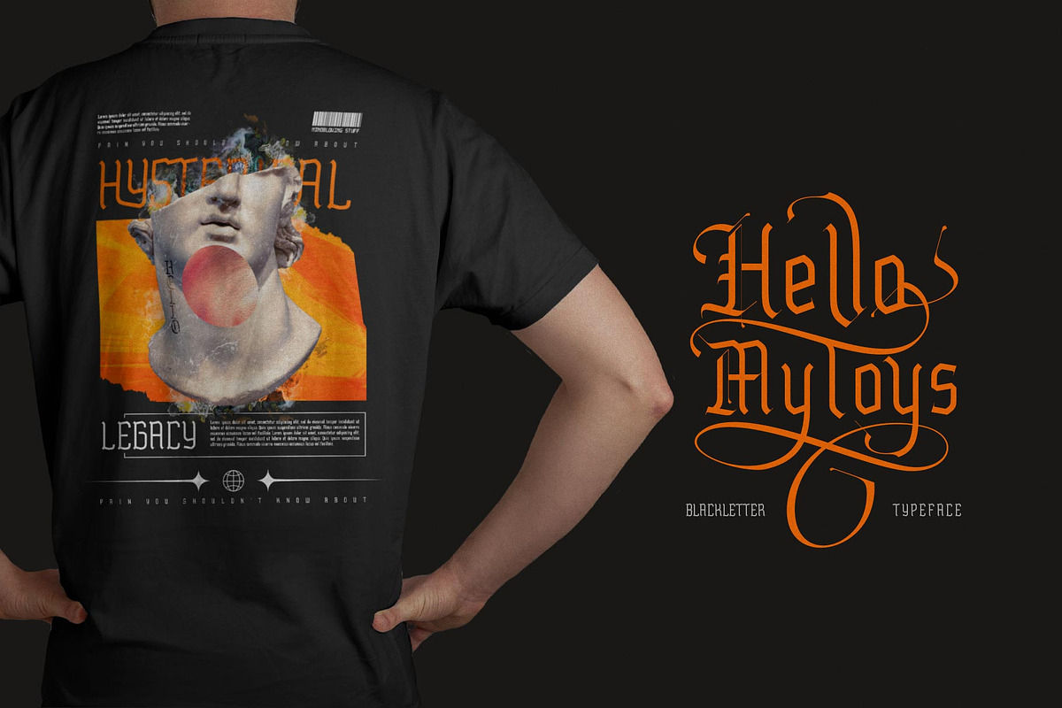 Hello Mytoys Blackletter, a Blackletter Font by alit design (Photo 4 of 15)