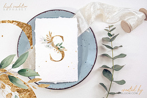 Watercolour Luxury Foliage Gold Leaf