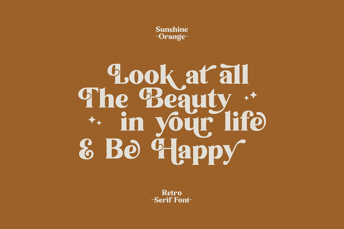 Sunshine Orange - Retro Serif Font, a Serif Font by Myn Type (Photo 5 of 13)