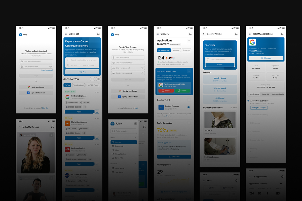 Jobly - Job Finder Dashboard UI Kit preview 6