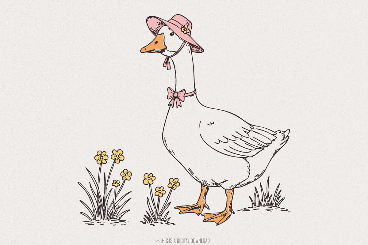 Spring Silly Goose PNG Digital, an Illustration by SharpMarketplace (Photo 1 of 9)