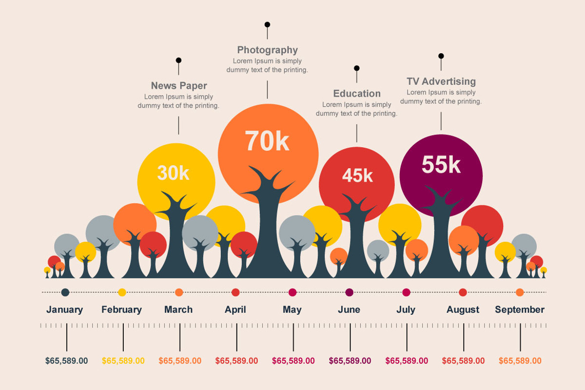 Tree Infographics Elements Bundle, an Object Graphic by ContestDesign