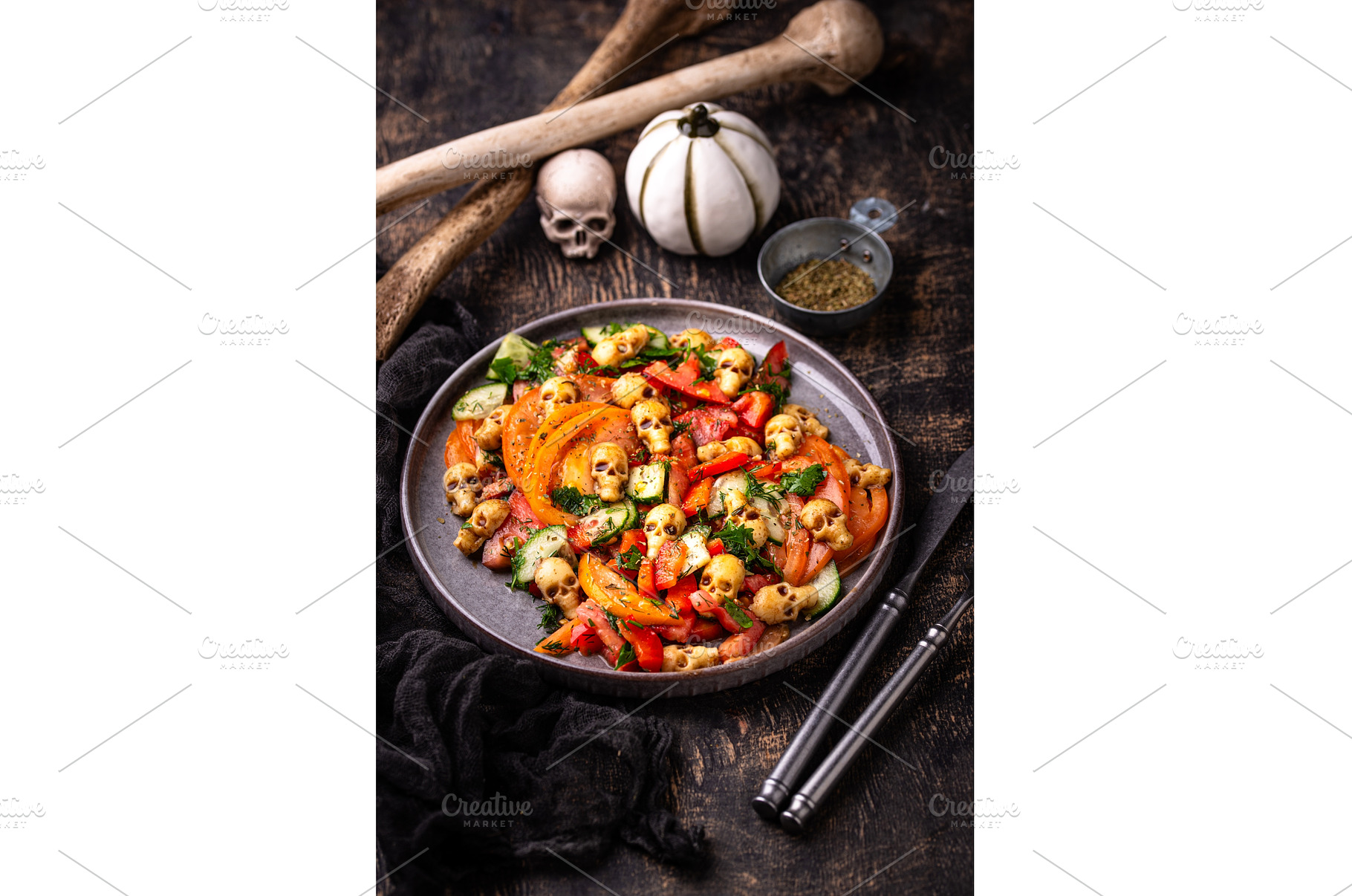 Halloween salad with cheese in shape, a Food & Drink Photo by Yulia Furman