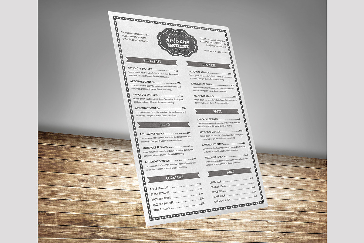 Simple Food Menu, a Flyer Template by Creative  designer (Photo 3 of 4)
