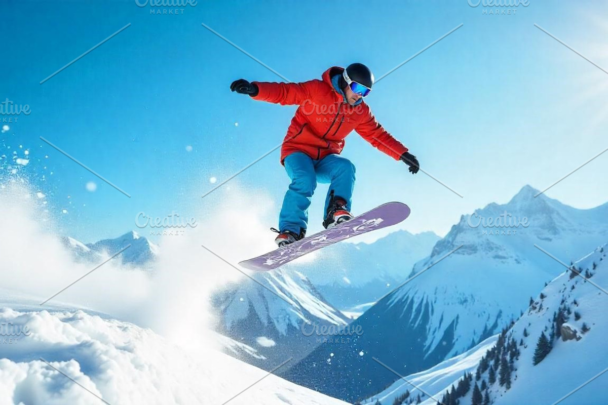 Snowboarder Mountain Air Stock Photo, a Sports & Recreation Photo by Aura Canyon HQ (Photo 1 of 9)