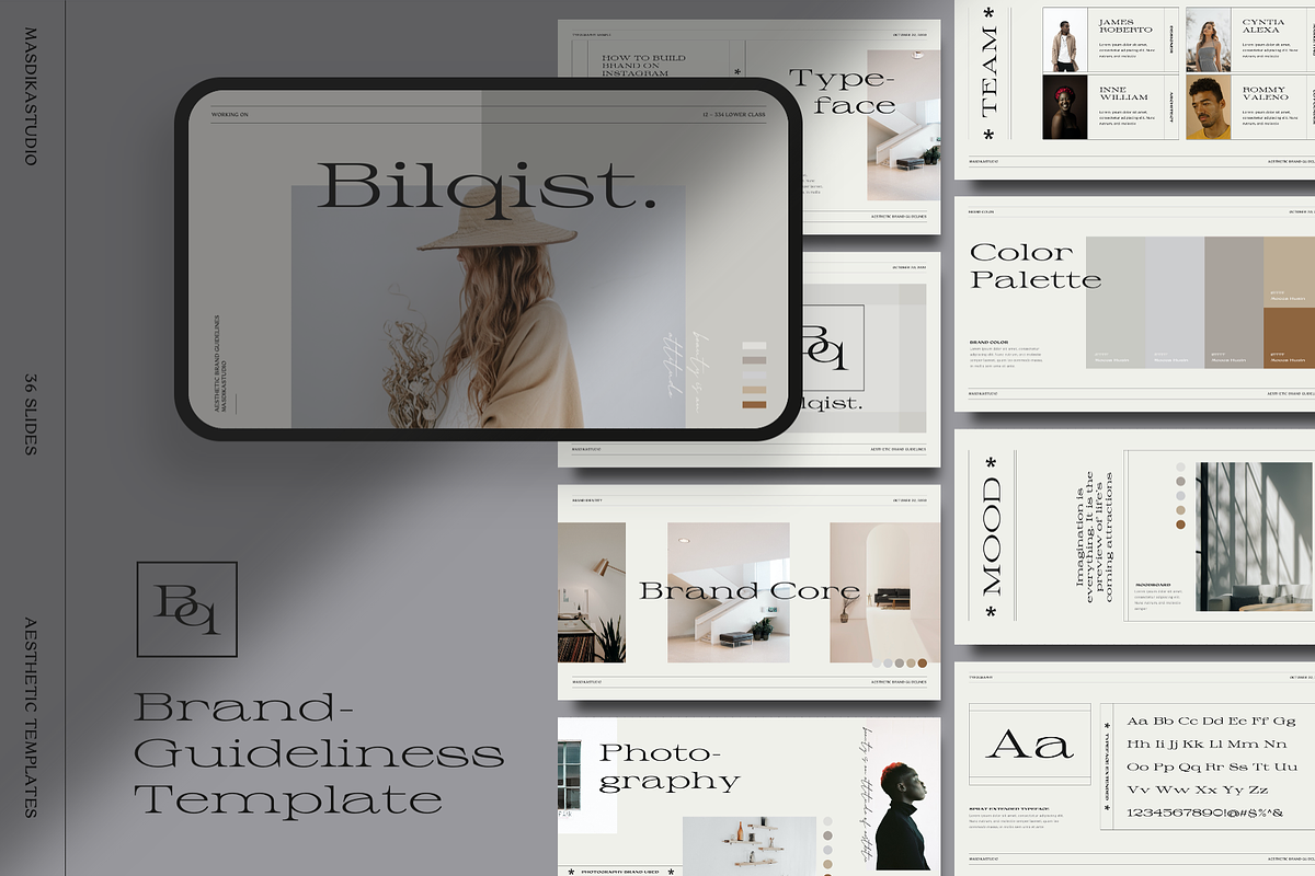 Bilqist - Keynote Brand Guidelines, a Presentation Template by Masdika Studio (Photo 1 of 10)