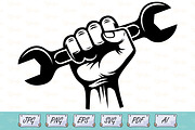 Strong Hand Holding Wrench Vector, an Object Illustration by Ghagra (Thumbnail 1 of 3)