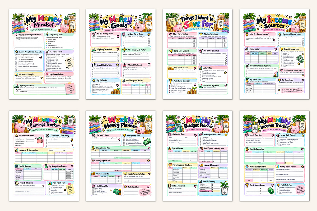 Teen Money Planner, a Stationery Template by Designmela01 (Photo 2 of 5)