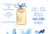 Newborn watercolor set, a Technology Illustration by Lososenok (Thumbnail 9 of 11)