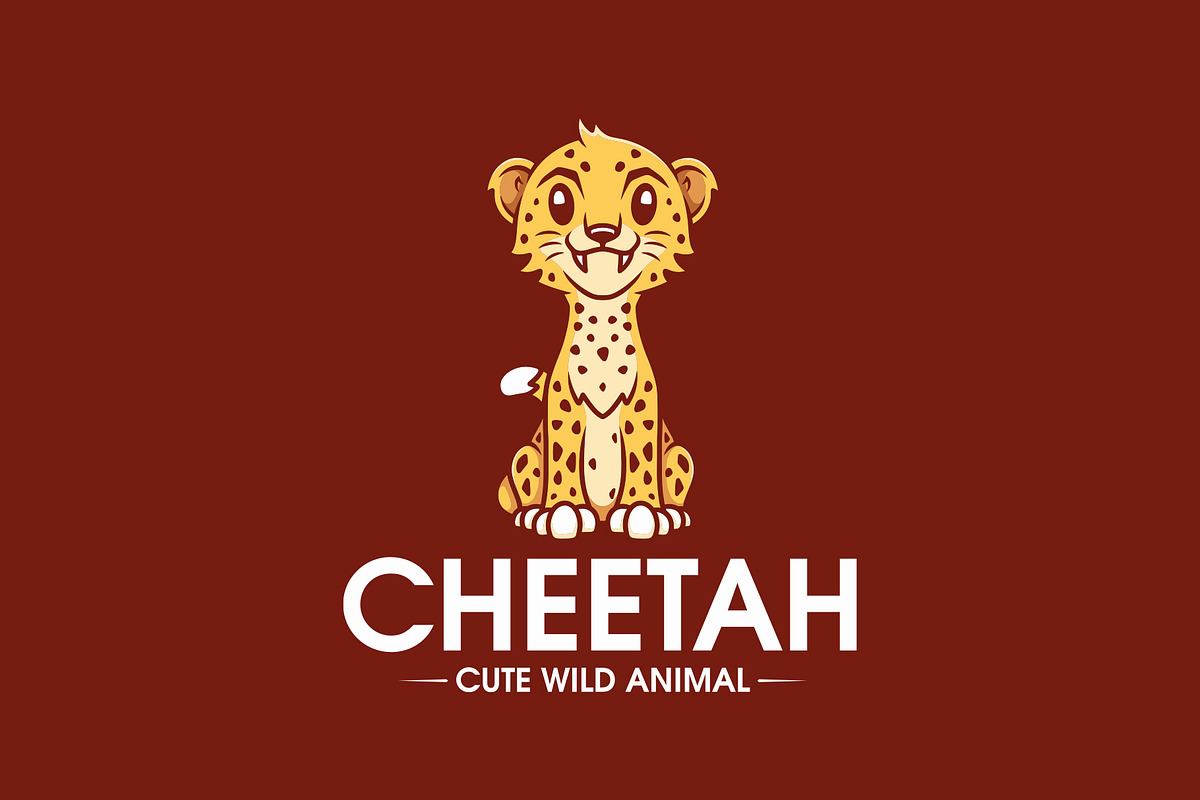 Cute Cheetah Kawaii Logo Template, a Branding & Logo Template by vectorwithin (Photo 3 of 3)