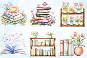 Watercolor Spring Bookshelf Clipart, an Illustration by Craft Nest (Thumbnail 3 of 4)