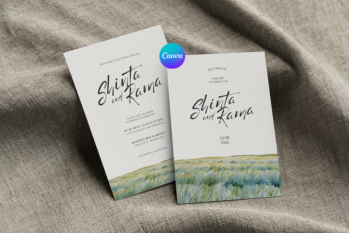 Landscape Wedding Invitation Card, an Invitation Template by kin9candra (Photo 1 of 8)