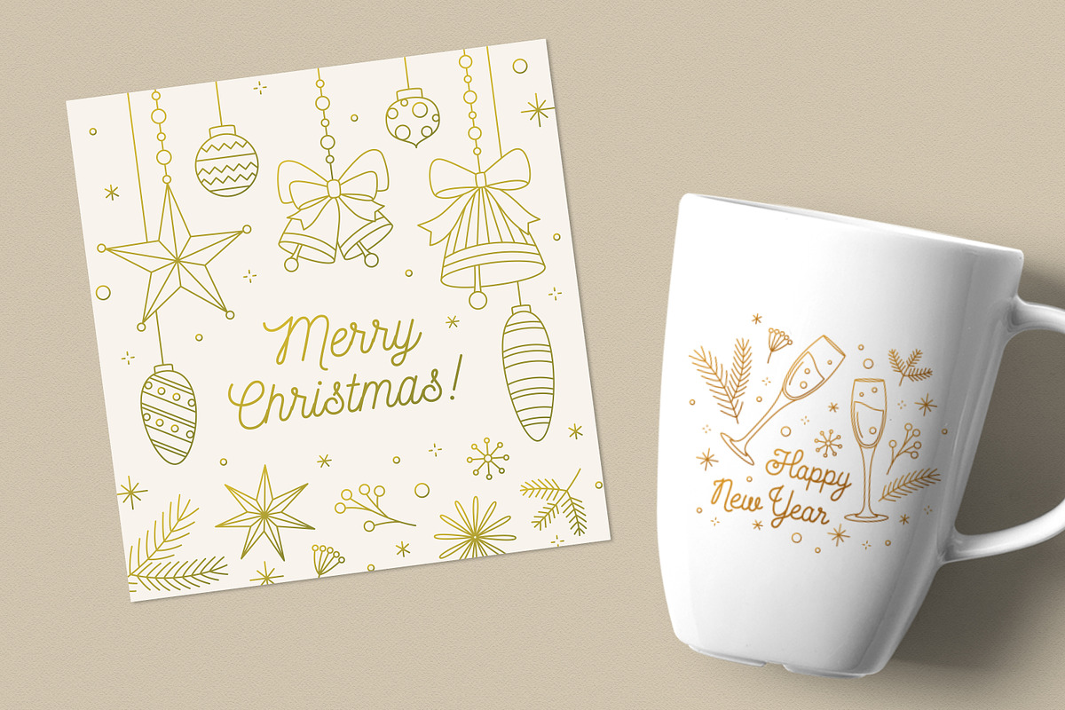 Christmas and New year greeting card, a Card Template by Good Studio (Photo 7 of 9)