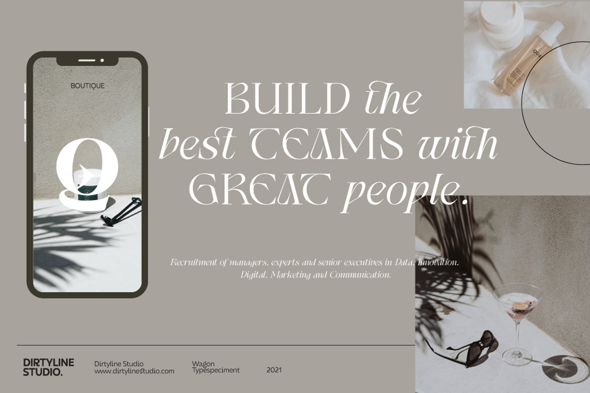 Wagon Display Serif+Italic, a Serif Font by Dirtyline Studio (Photo 2 of 20)