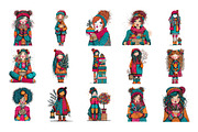 Farmhouse Holiday Girls Clipart, an Illustration by Daily.Designs (Thumbnail 3 of 4)