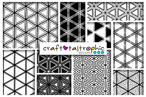 B&W Triangles Seamless Patterns