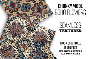 Chunky Wool Boho Flowers Textures