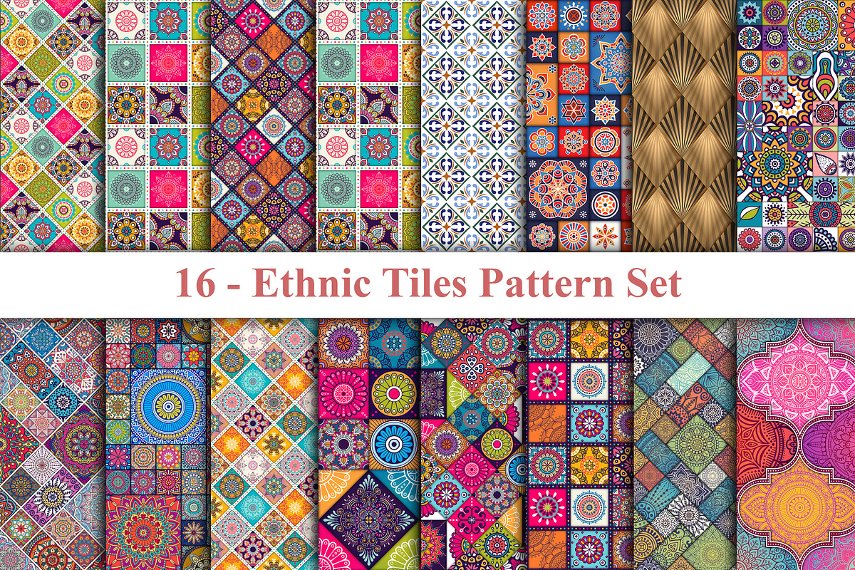 Ethnic Tiles Pattern Set, a Pattern Graphic by Digital Studio