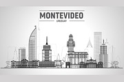 Montevideo Uruguay vector skyline, a Work Illustration by Sky and glass (Thumbnail 6 of 6)