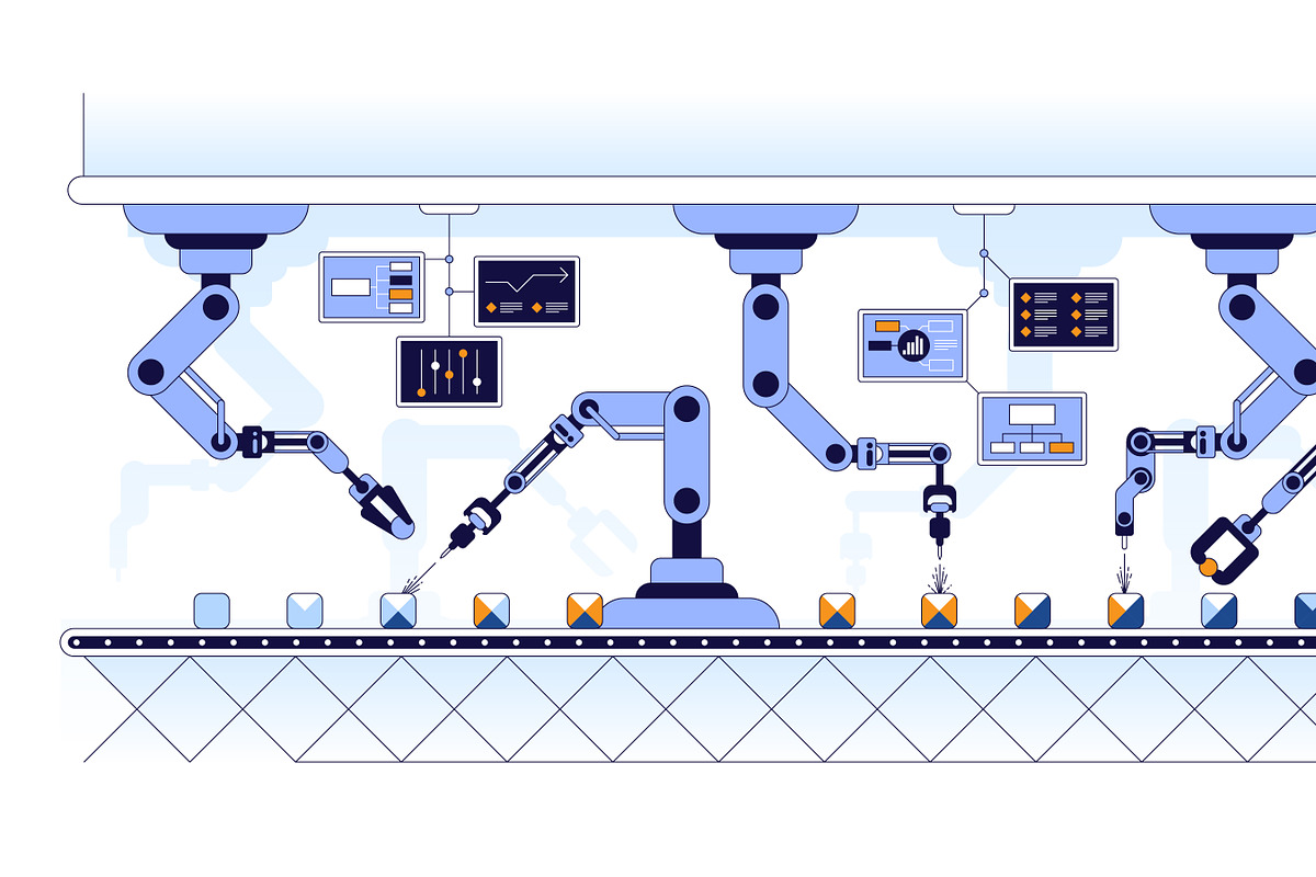 Robotics in Industrial Automation, a Technology Illustration by IcoMaker (Photo 4 of 21)