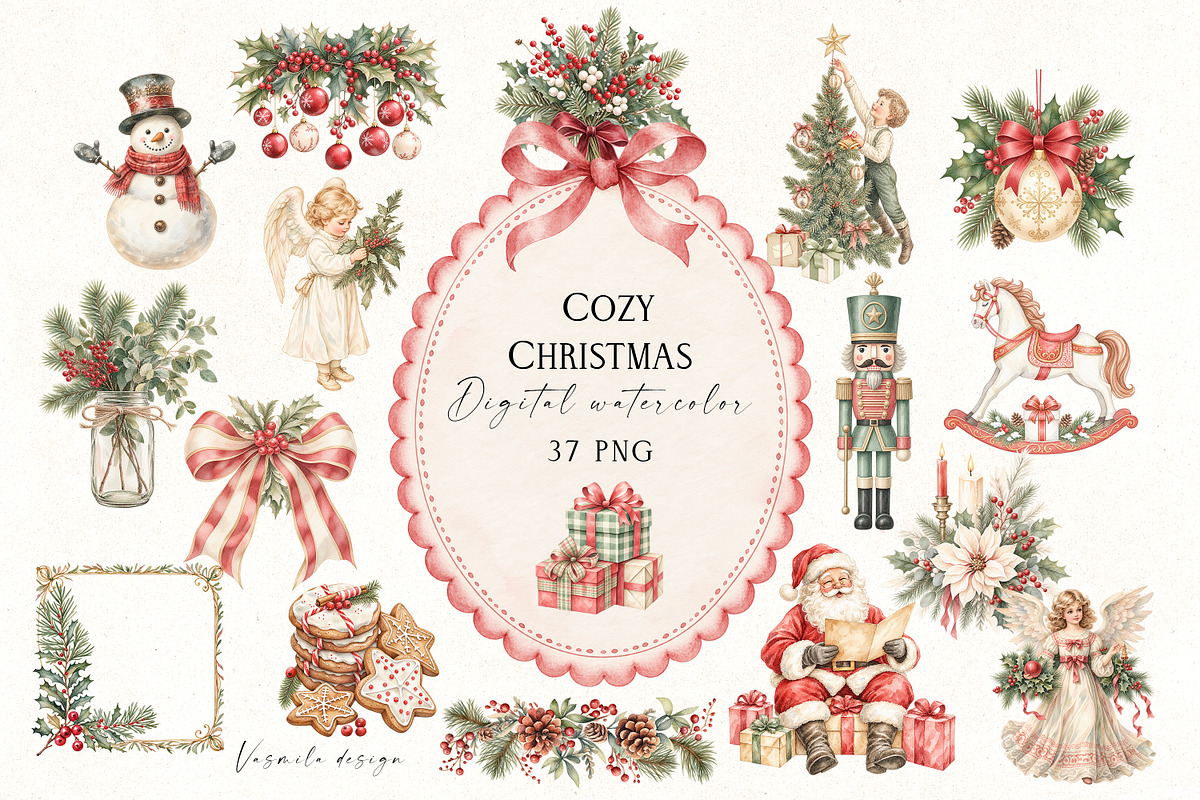 Cozy Christmas, a Seasonal Illustration by Vasmila (Photo 1 of 10)