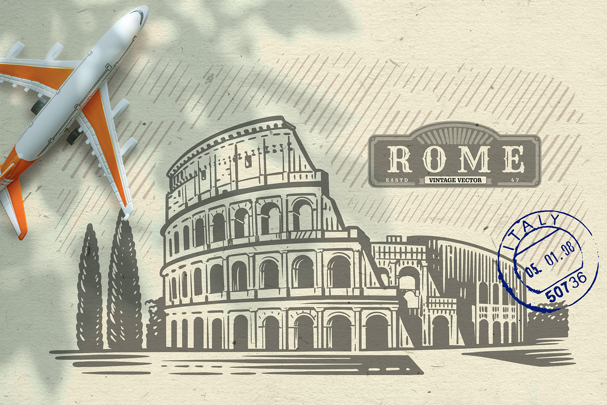 Vintage travel vector set., an Illustration by bioraven (Photo 5 of 12)