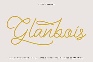Glanbois - Monoline Script Font