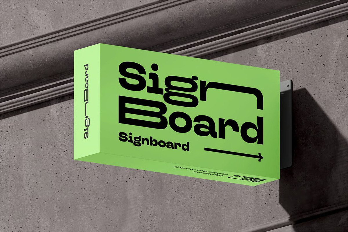 Signboard Horizontal Mock-up, an Advertising Mockup by zippypixelstudio (Photo 8 of 13)