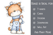 Whimsical Christmas Cute Cat Clipart, an Illustration by Pixels.Craft (Thumbnail 3 of 6)