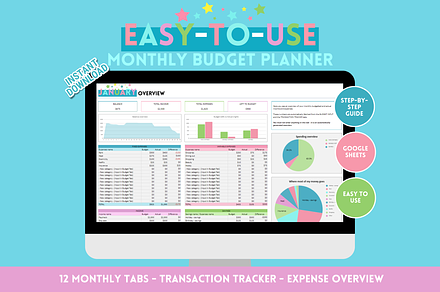 Budget Spreadsheet + Expense Tracker, a Templates & Theme by SunshineStudioBoutique