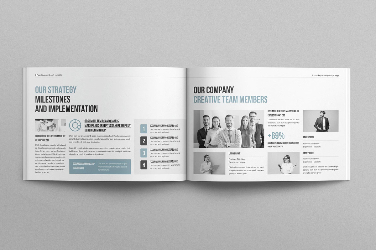 Annual Report Template Landscape, a Brochure Template by E-Type (Photo 4 of 13)