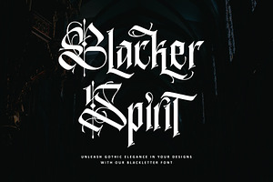 Blacker Spirit, a Blackletter Font by Letterara