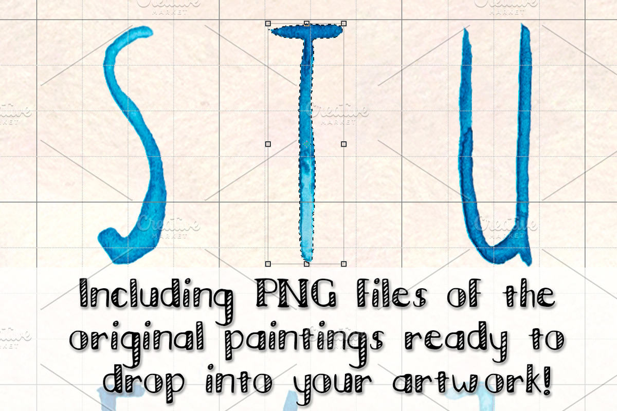 2 Watercolor Alphabet Brush Sets preview 4