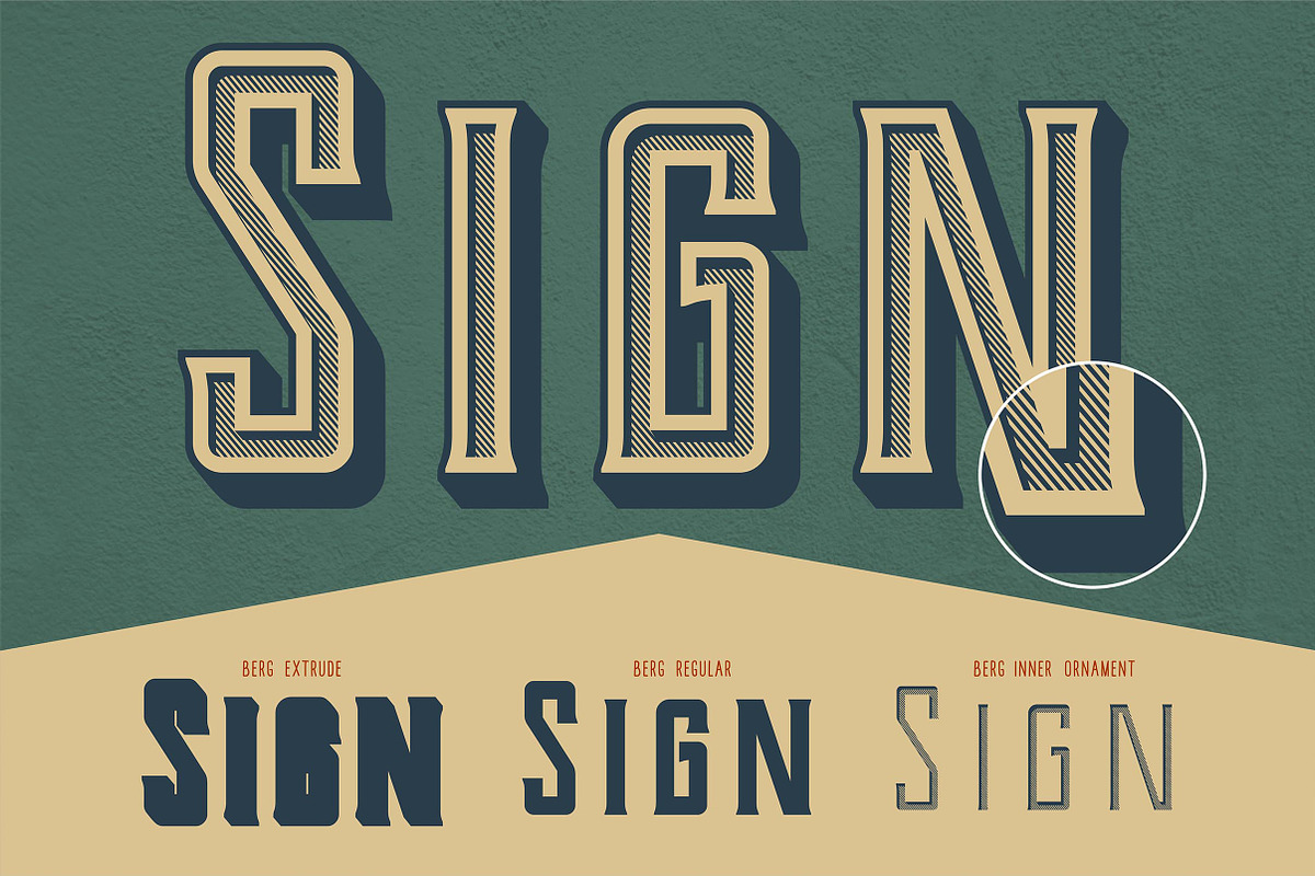 Berg layered font (7 Font) preview 4